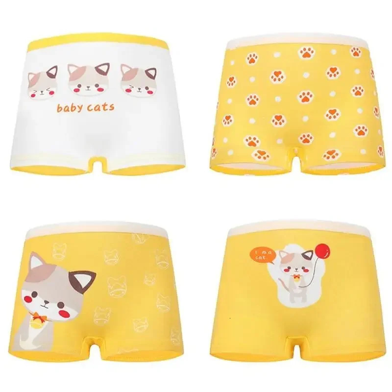 10 Pieces Childrens Girls Panties Cotton Cartoon Child Underwear for Girls Kids Boxer Panties 2-10Years 240228