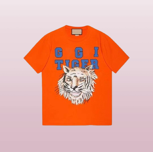 mens tiger designer t shirt spring and summer tide letter animal print couples round neck loose tops for men women plus size