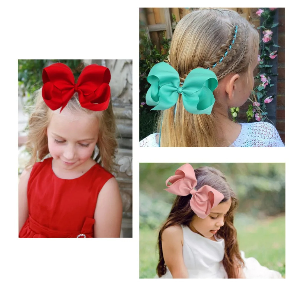 24 Pcs 6 Inch Hair Bows for Girls Big Grosgrain Girls 6 Hair Bows Alligator Clips For Teens Kids Toddlers 240223