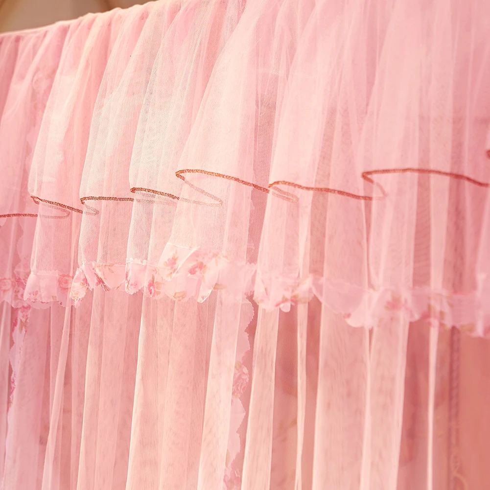 Romantic Mosquito Net Bed Canopy Princess Queen Mosquito Bedding Net Bed Tent Four Posters Floor-Length Curtain Tent Mesh 1.5x2m 240228