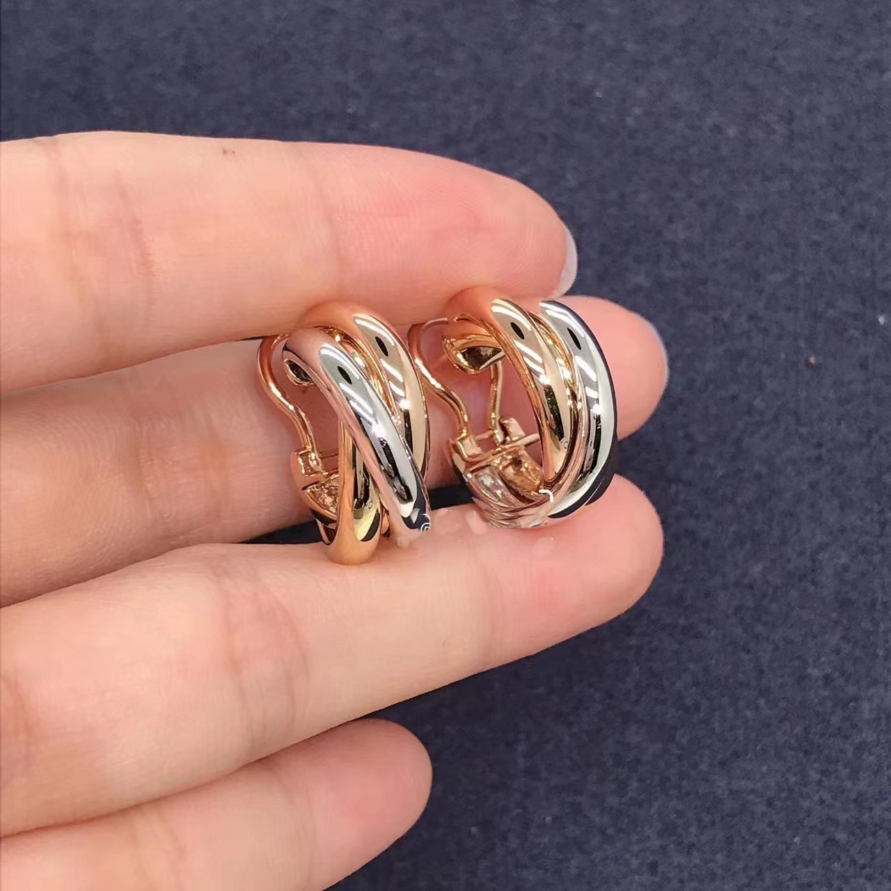 Earring Designer For Women 925 Sterling Silver French Three Ring Colorful Wrapped Earrings With Gift