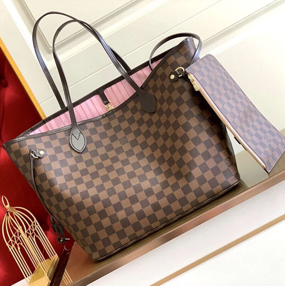 Tote Bag Designer Bags Handbag Totes Wallet Fashion Leather Messenger Old Flower Brown Lattice MM Shoulder Women High Capacity Composite Shopping 40cm sd3gds