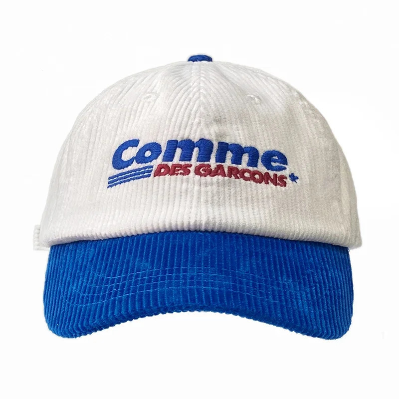 Autumn Winter Corduroy Baseball Caps Men Women Color Matching Letters Embroidered American Peaked Caps Fashion 240220