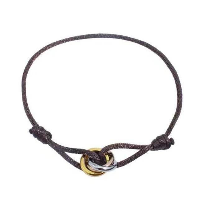 Mens womens designer Fashion bracelet 316L Stainless Steel Trinity ring string Bracelet three Rings hand strap couple bracelets Gifts DDML