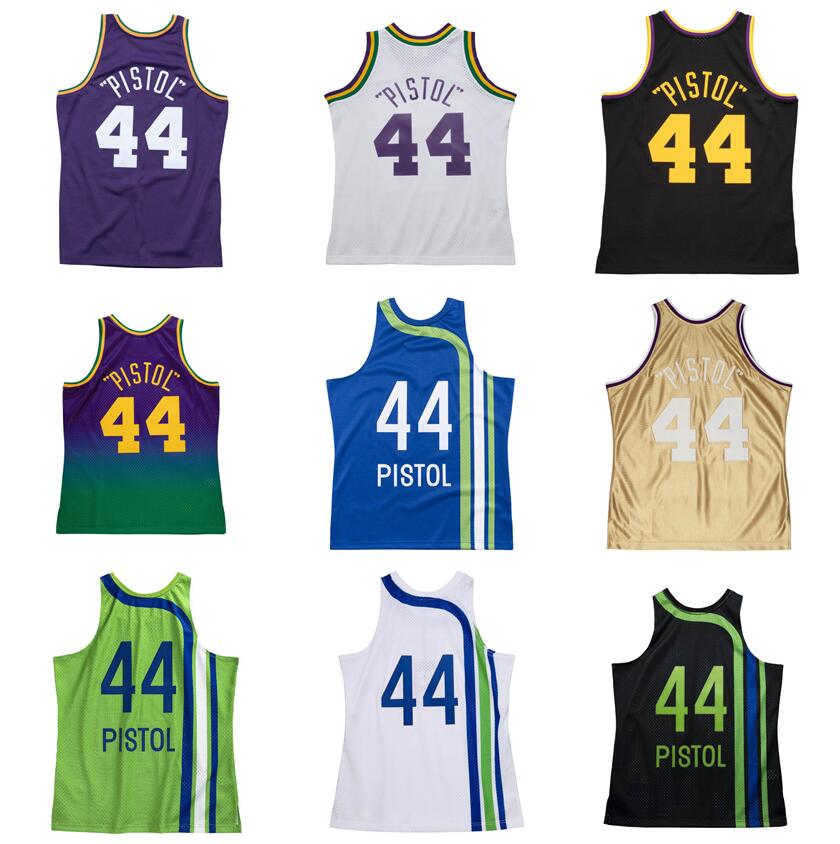Stitched basketball jerseys #44 Pete Maravich pistoc 1971-72 74-75 mesh Hardwoods classic retro jersey Men Women Youth S-6XL