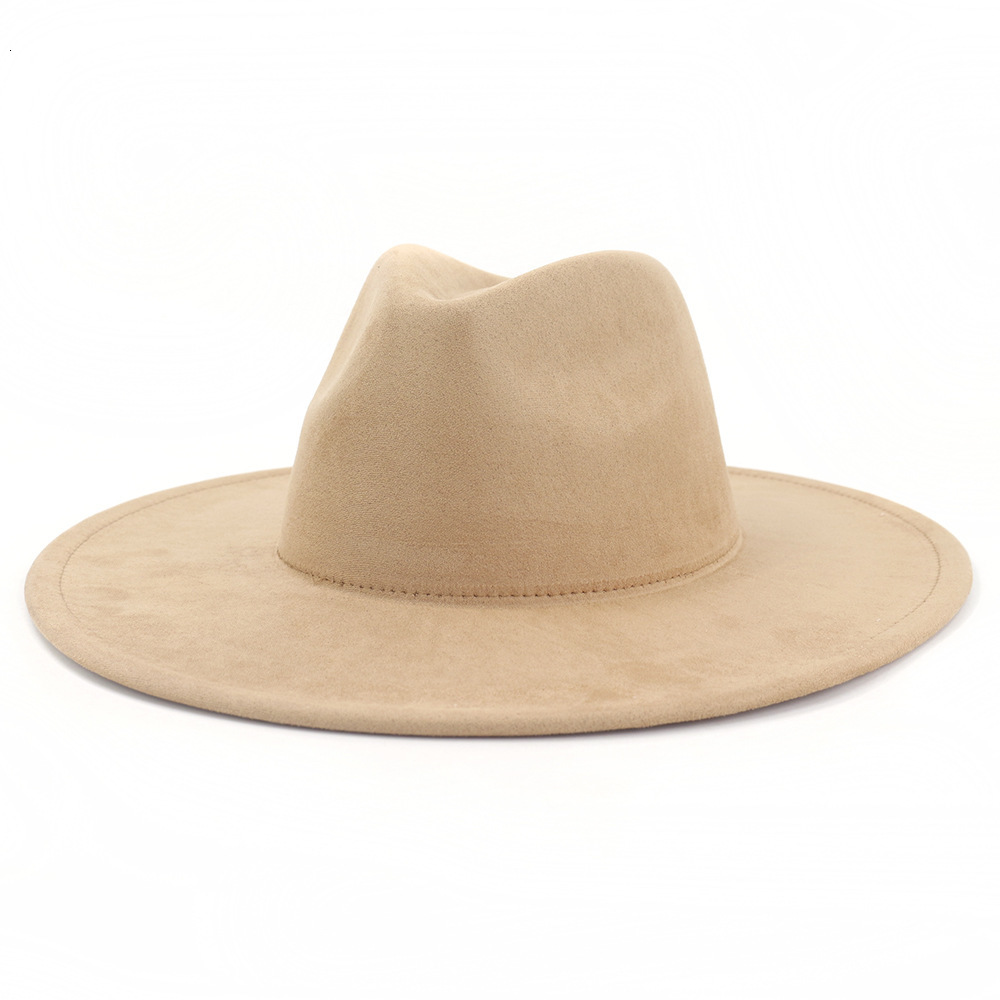 Big brimmed peach heart top 10cm brim top hat suede jazz hat 231216