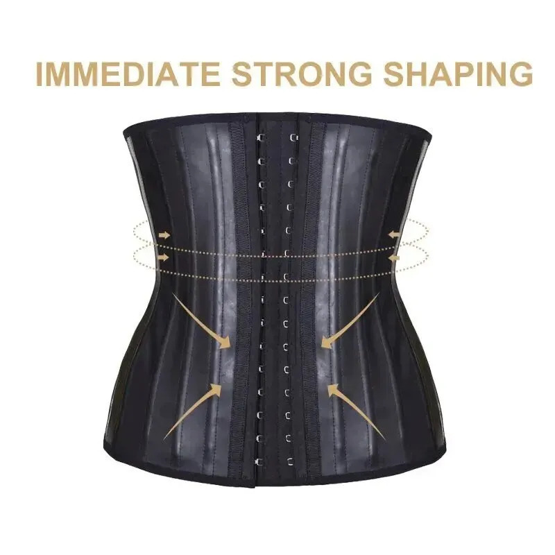 Latex Waist Trainer Women Binders And Shapers Corset Modeling Strap Body Shaper Colombian Girdles Slimming Belt 25 Steel Bones 240220