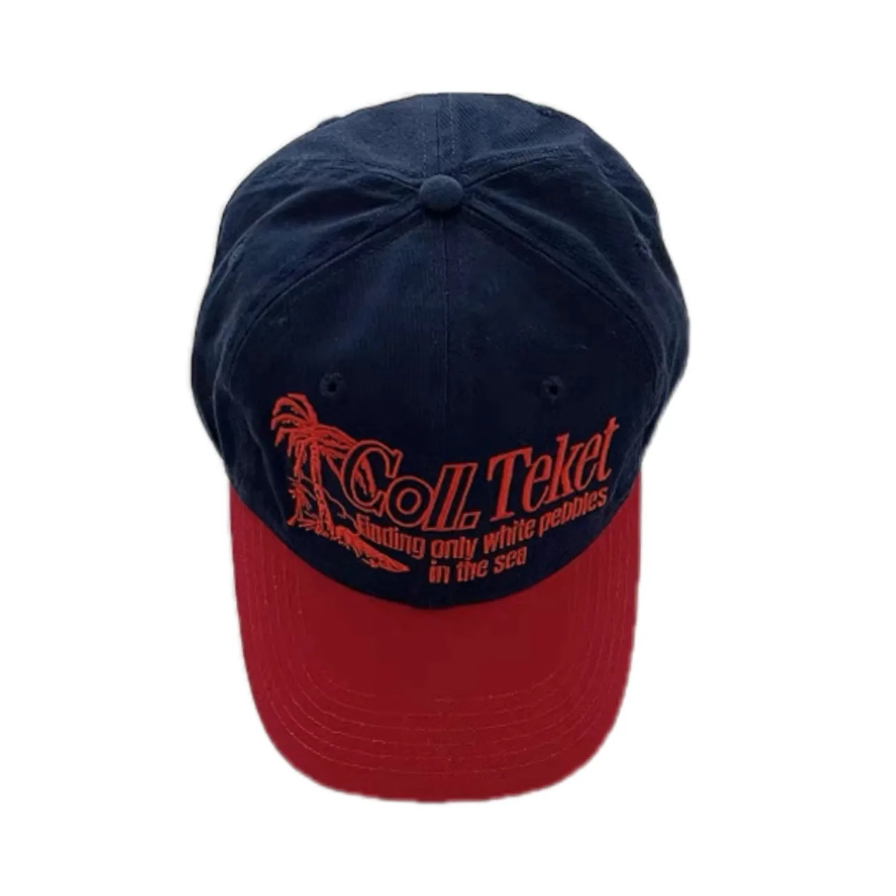 Niche Color Matching Baseball Cap Korean Coconut Tree Retro College Womens Hats Couple Casual Caps Summer Outdoor Sun Hat Men 240220