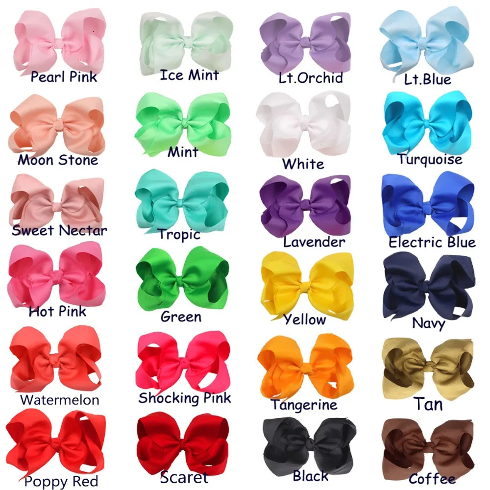 24 Pcs 6 Inch Hair Bows for Girls Big Grosgrain Girls 6 Hair Bows Alligator Clips For Teens Kids Toddlers 240223