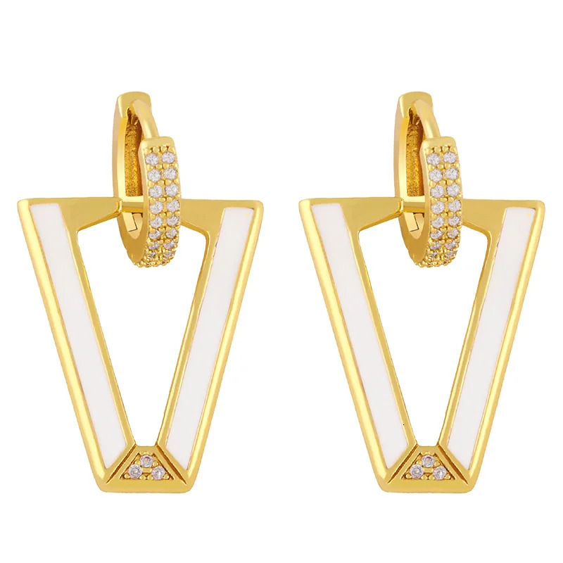 Y2K Fashion Simple Triangle Geometric Drop Earring For Women Korean Candy Color Dripping Oil Ear Ring Trendy Party Jewelry Gifts 240227