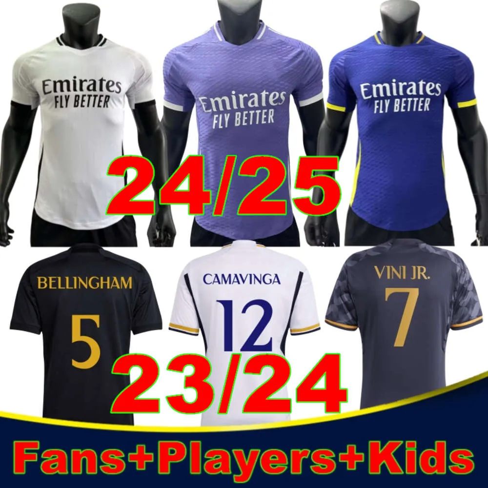 25 BELLINGHAM Soccer Jerseys 2024 REAL MADRIDS VINI JR BENZEMA CAMAVINGA RODRYGO RUDIGER MODRIC KROOS TCHOUAMENI VAERDE MEN KIDS Shirt Uniforms