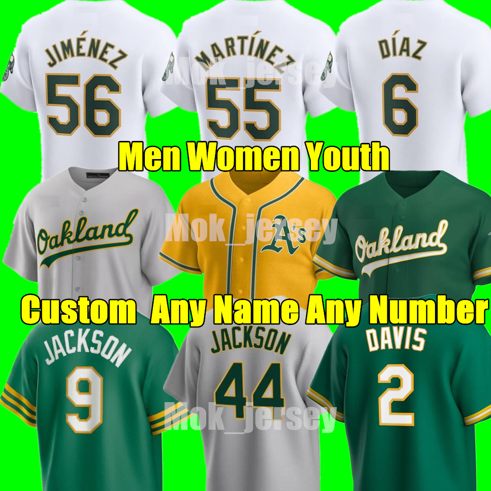 2024 Custom S-4XL 28 Manny Pina 44 Reggie Jackson Baseball Jersey 33 Jose Canseco Rickey Henderson Esteury Ruiz Tony Kemp Seth Brown Brent Rooker Smith Men Women Youth
