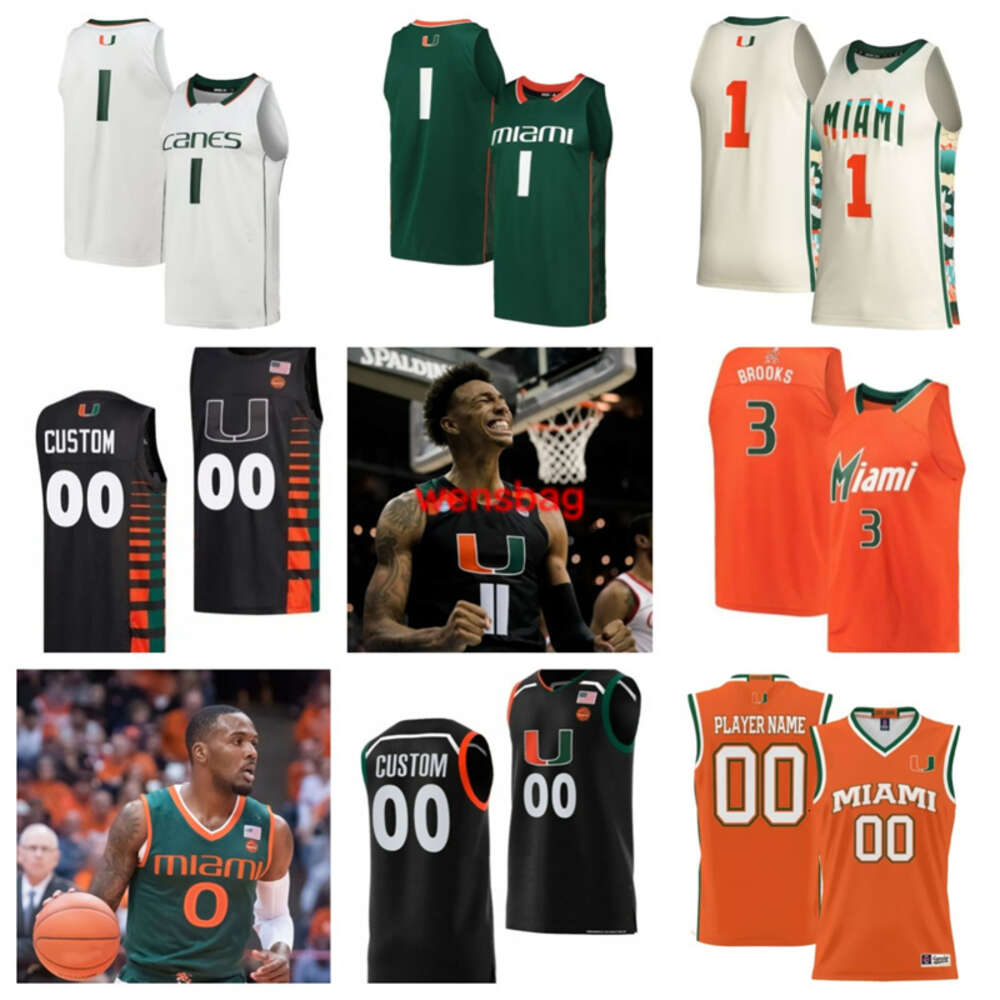 Miami Hurricanes 7 Kyshawn George 4 Bensley Joseph 2 Carson Mastin 24 Nijel Pack 5 Wooga Poplar basketball jersey 13 Jakai Robinson 3 Christian Watson custom stitched