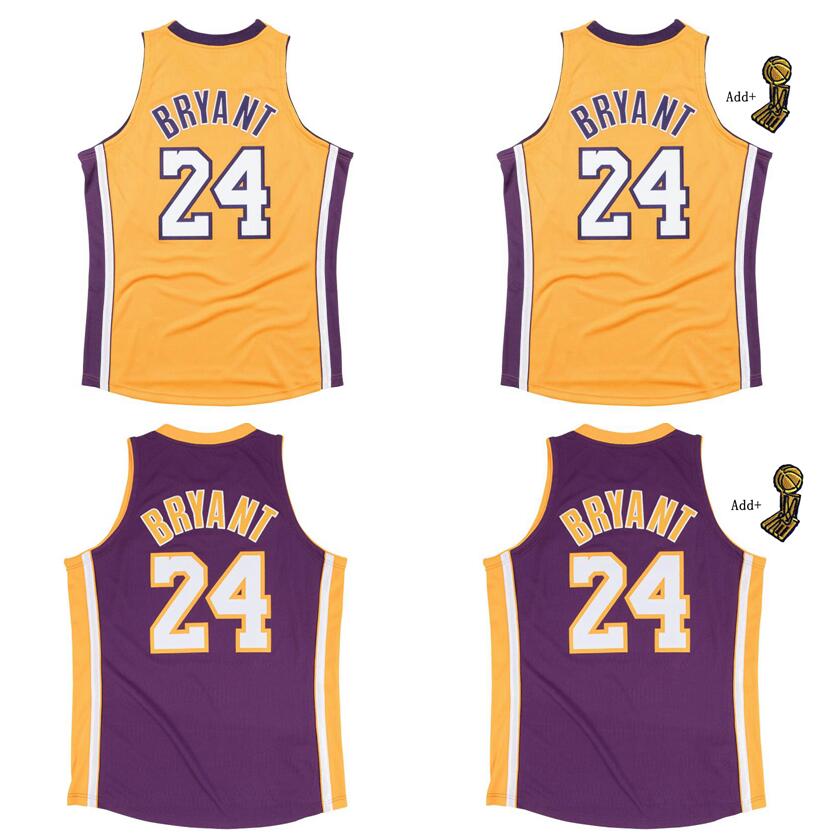 Bryant Basketball Jerseys S-XXL 2008-09 trophy Purple white yellow Men women Youth mesh Hardwoods Classics retro Jersey 8 24 black mamba