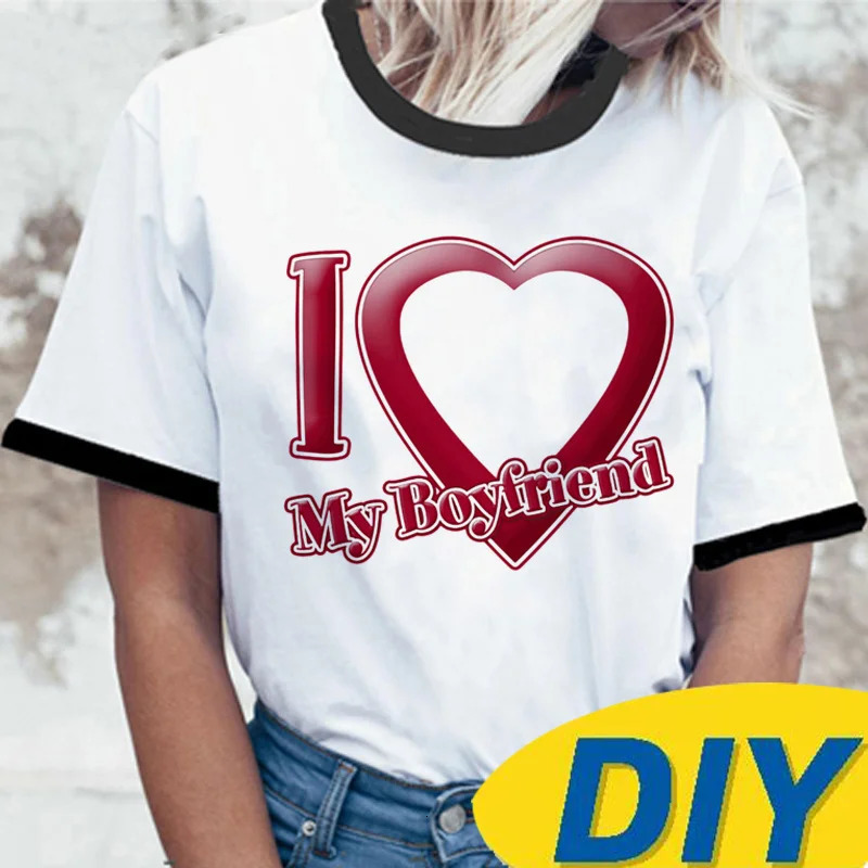 i Love My Boyfriend Custom Personalized t shirt women funny harajuku tshirt girl y2k clothes 240228