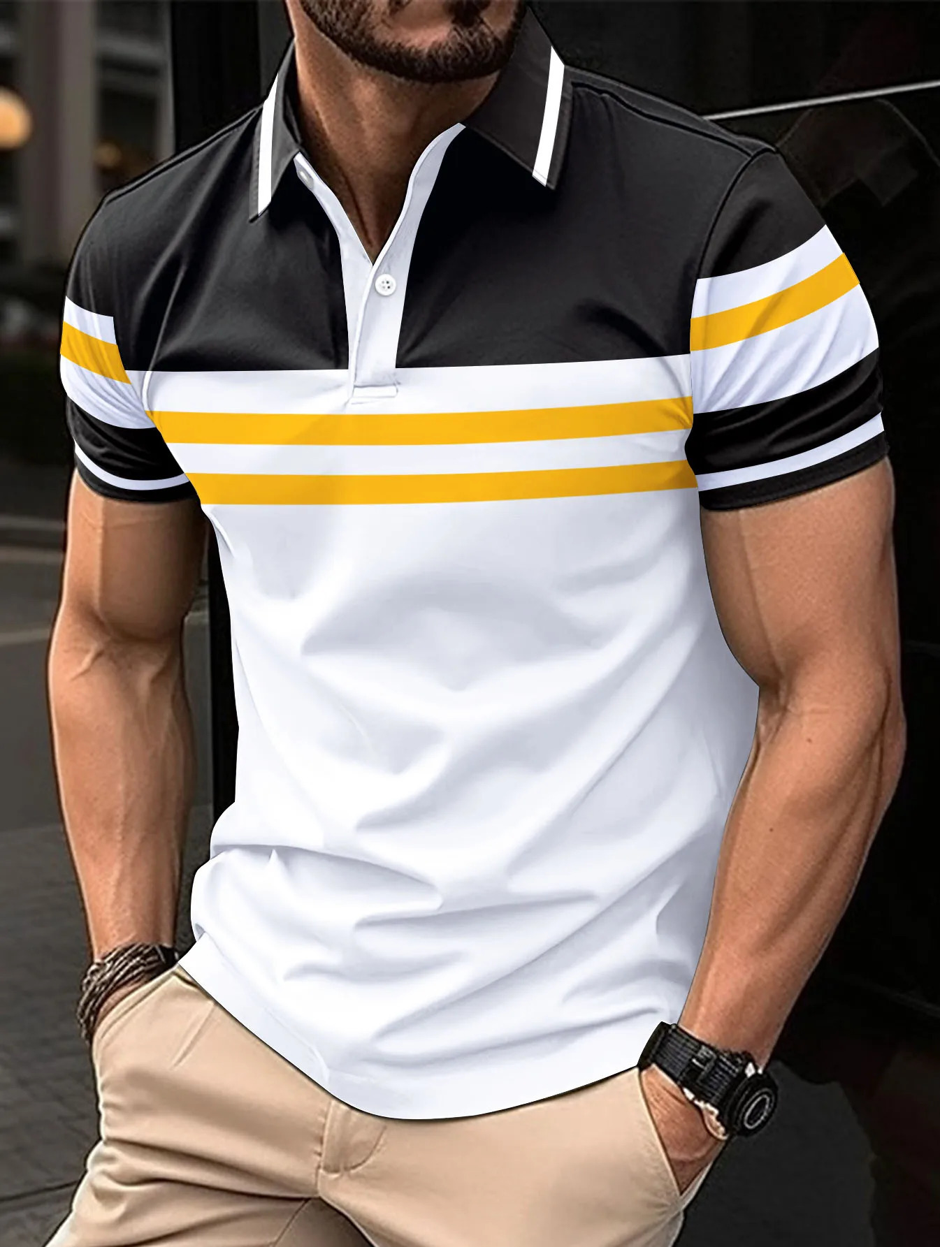 summer mens short sleeve pure cotton casual T-shirt V-neck shirt mens breathable Polo shirt S-3XL 240229
