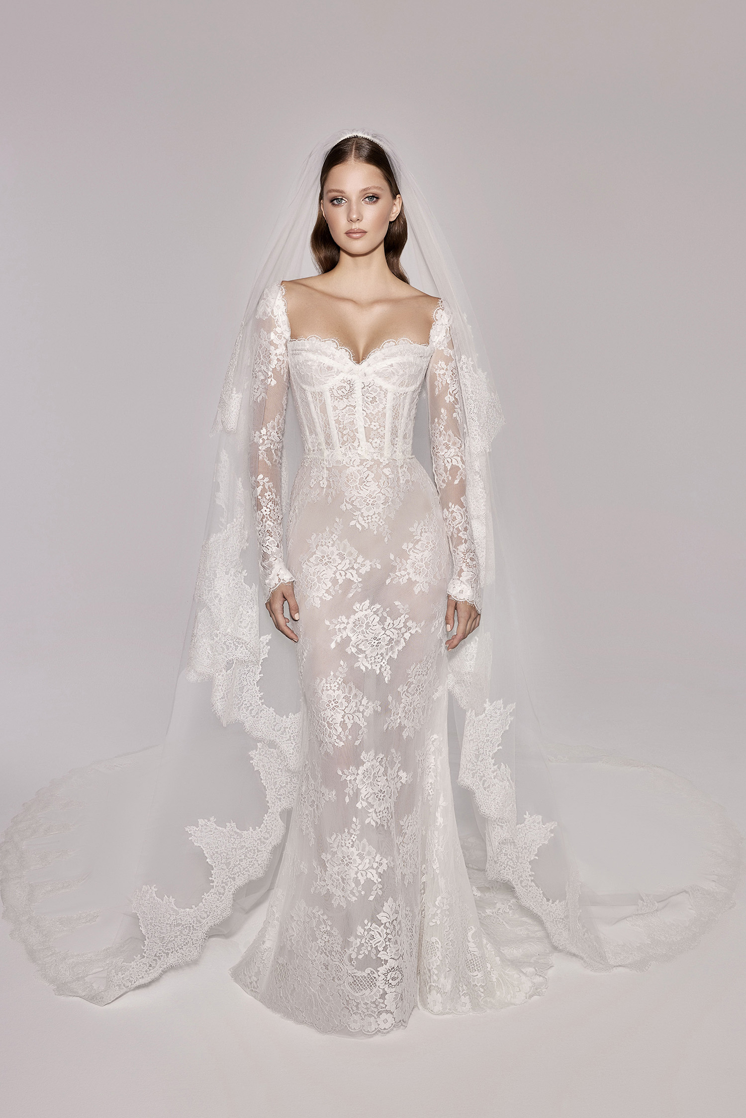 Sweetheart Neck Sexy Mermaid Applique Lace Long Sleeved Wedding Dresses Train Bridal Gowns Custom Robe De Mariee Zuhair Murd 6660306