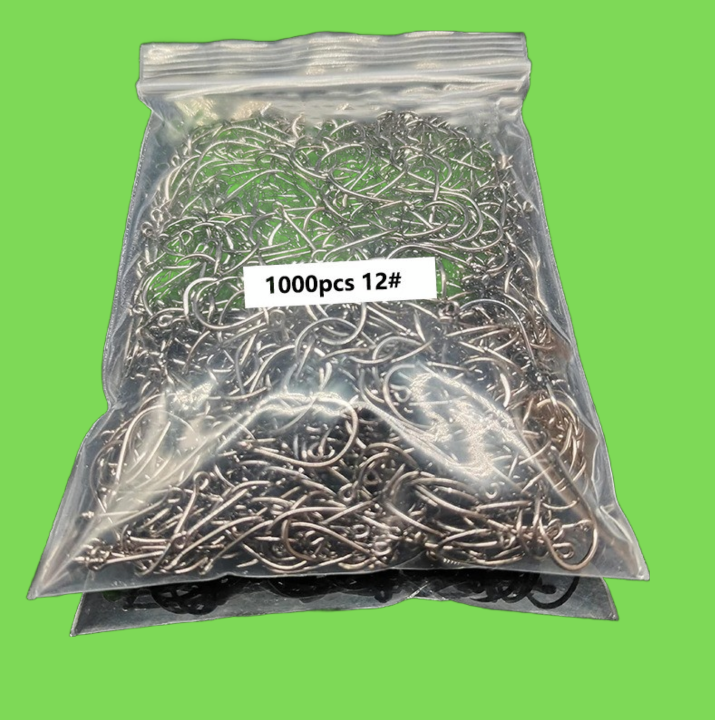 Fishing Hooks 1000pcs Circle Fish Hook Barb Set of High Carbon Steel Barbed Eyed Accessories Sea Feeder for Fishery Carp Tackle 22