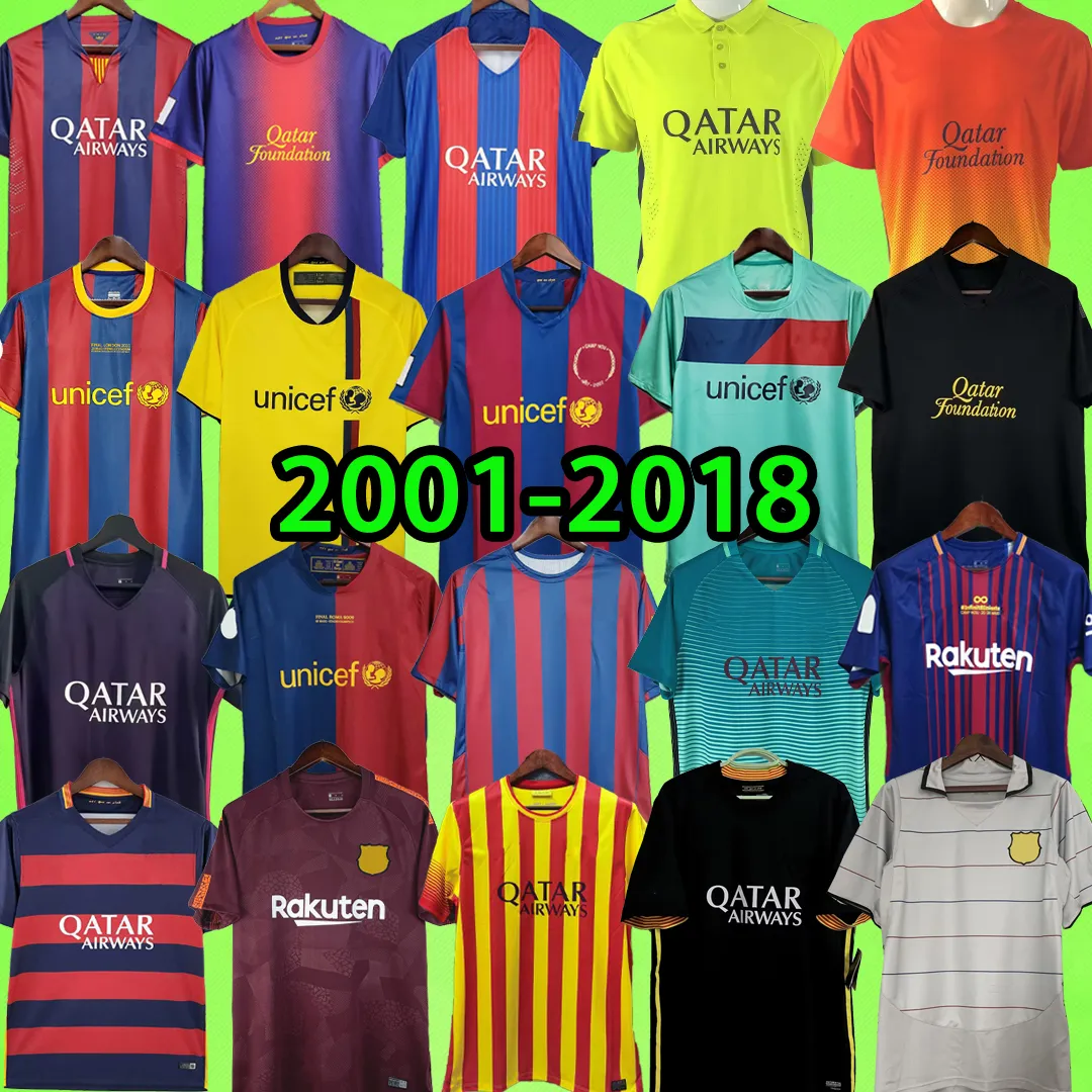 Barcelone Retro Soccer Jerseys RONALDINHO A.INIESTA 01 02 03 04 05 06 07 08 09 10 11 12 13 14 15 16 17 18 19 vintage football shirt T 2003 2004 2005 2006 2007 2008