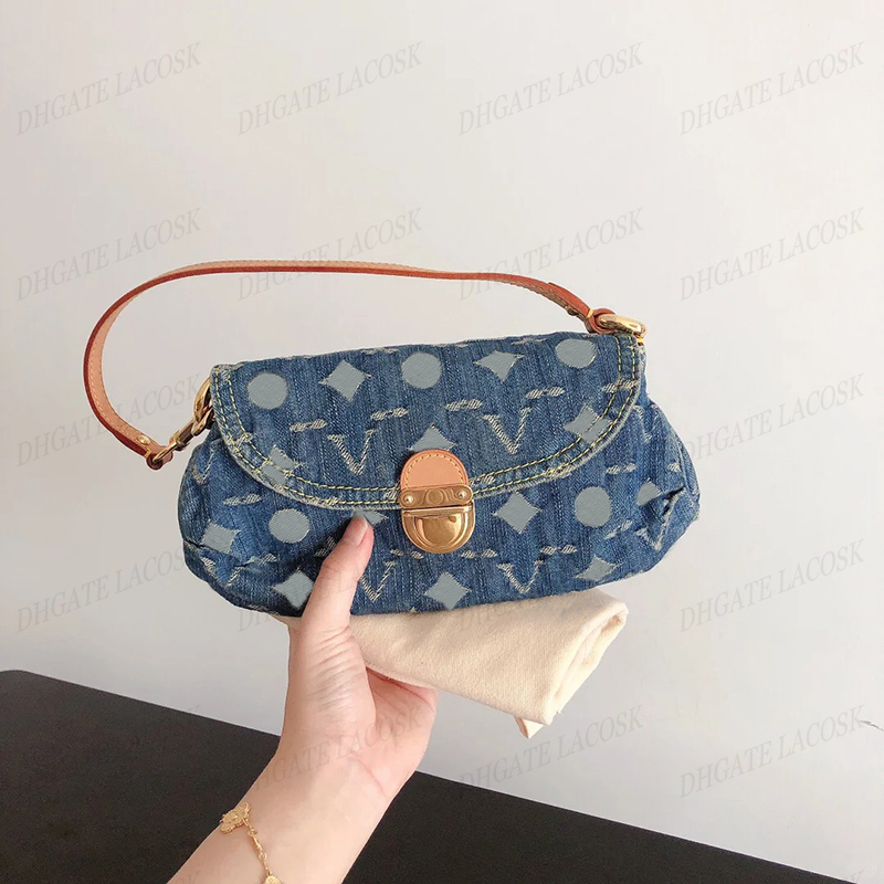 Blue denim handbags luxury cowboy crossbody shoulder bag canvas purses latest style womens totes street trend unisex designer bag