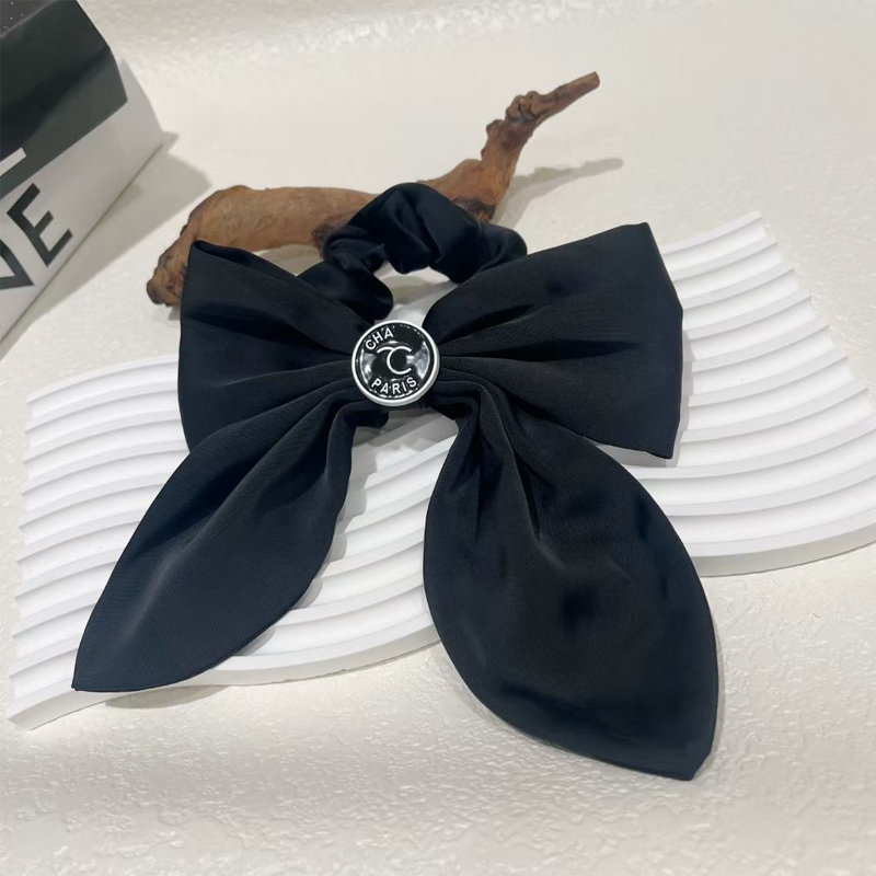 Big Bowknot Letter Hair Tie Women Girl Bowknot Ribbon Elastic Hair Band for Gift Party