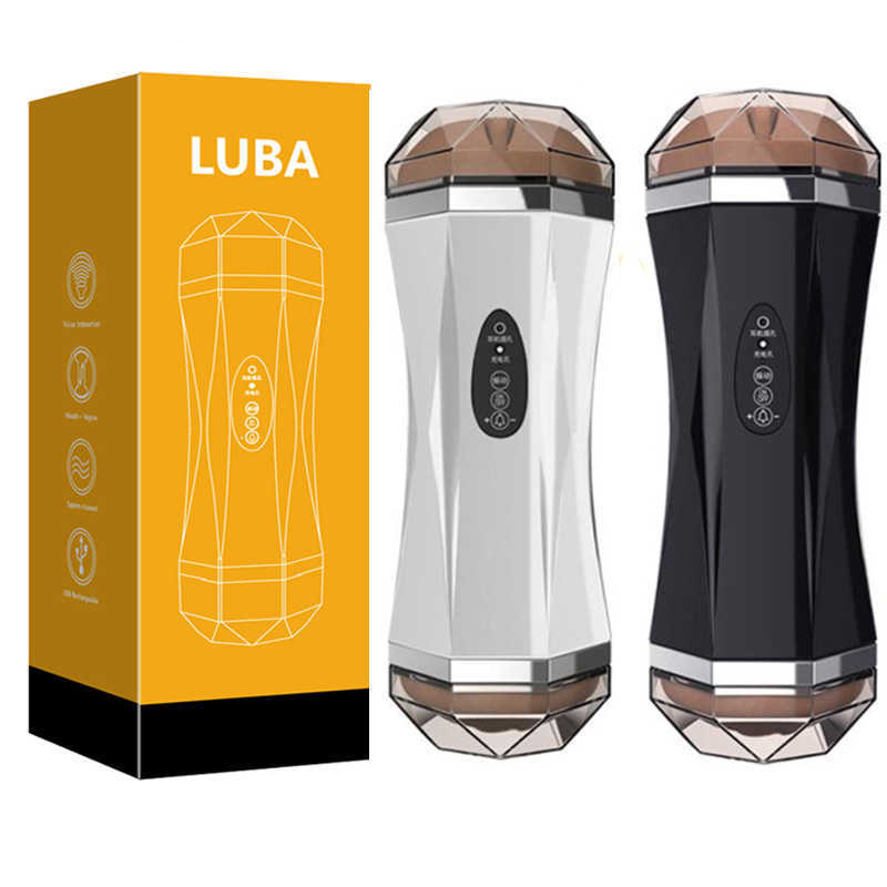 Nxy Masturbators Luba Double Acupoint Aircraft Cup Electric Fully Automatic Male Masturbation Device Penile Training Adult Sexual Products