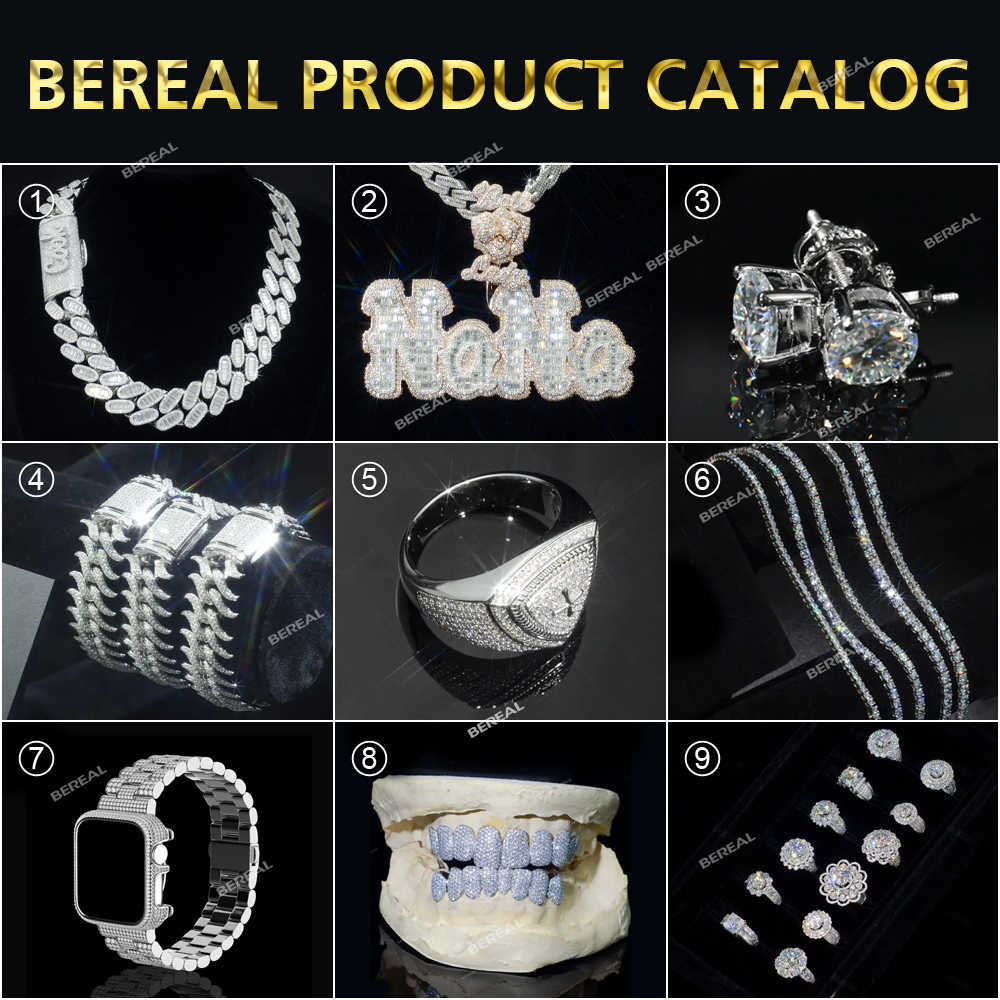 Honeycomb Custom Moissanite Round Brilliant Cut Gold Plated VVS Diamond Hip Hop Iced Out Jewelry Necklace Grillz