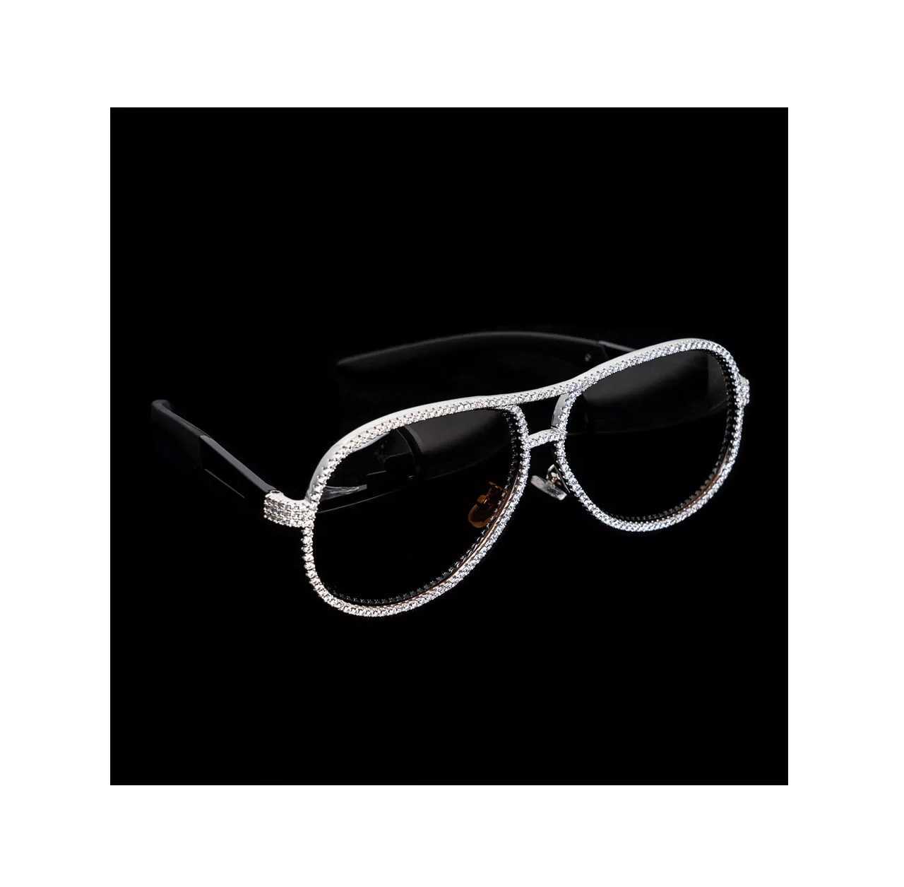 vVSPersonalized Iced Out Glasses 10K Soild Gold Natural Real Lab Moissanite Dias Sunglasses