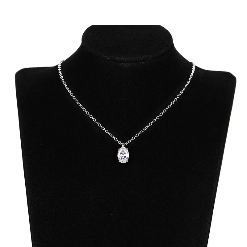2024 Choucong Solitaire Pendant Simple Fashion Jewelry 925 Sterling Silver Oval Cut White 5A Cubic Zircon CZ Diamond Gemstones Party Elegant Clavicle 
