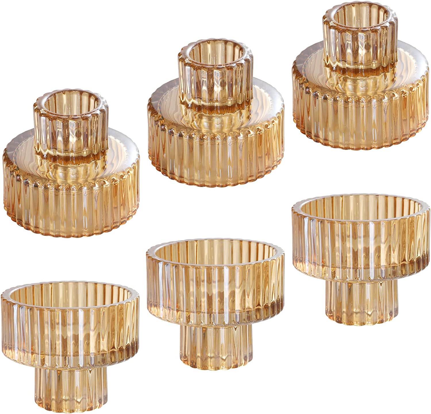 Pink Glass Home Decor Candle Holders Wedding Decoration Accessories Candlesticks For Candelabro Centerpiece Vertical Stripes