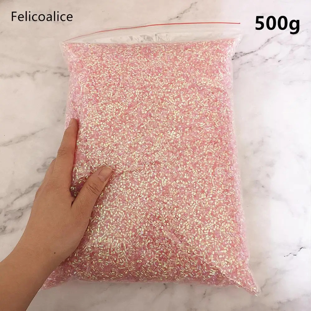 500g 2*3mm Bingsu Beads Colorful Plastic Cylindrical Charms Fashion Beads For DIY Ornament Jewelry Making Accessories 240220