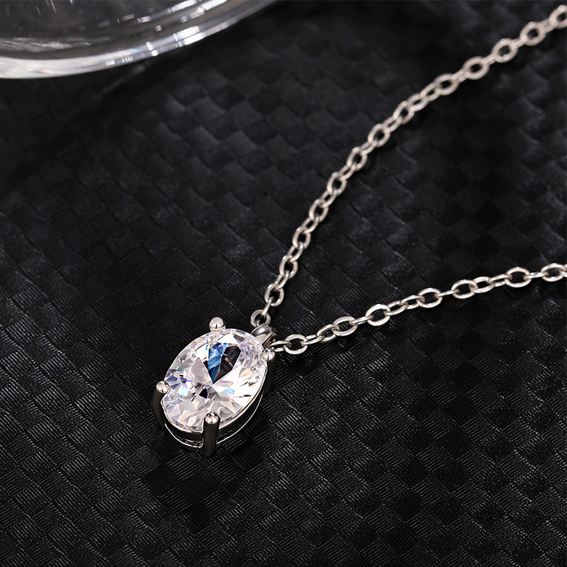 2024 Choucong Solitaire Pendant Simple Fashion Jewelry 925 Sterling Silver Oval Cut White 5A Cubic Zircon CZ Diamond Gemstones Party Elegant Clavicle 