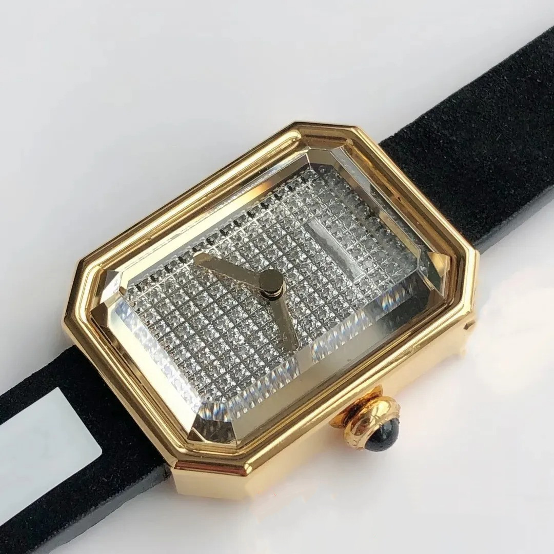 U1 Top AAA Classic Designer diamond Watch Premiere Series Stylish women's small sugar cube equipped Sapphire quartz Ultra Thin velvet texture rub