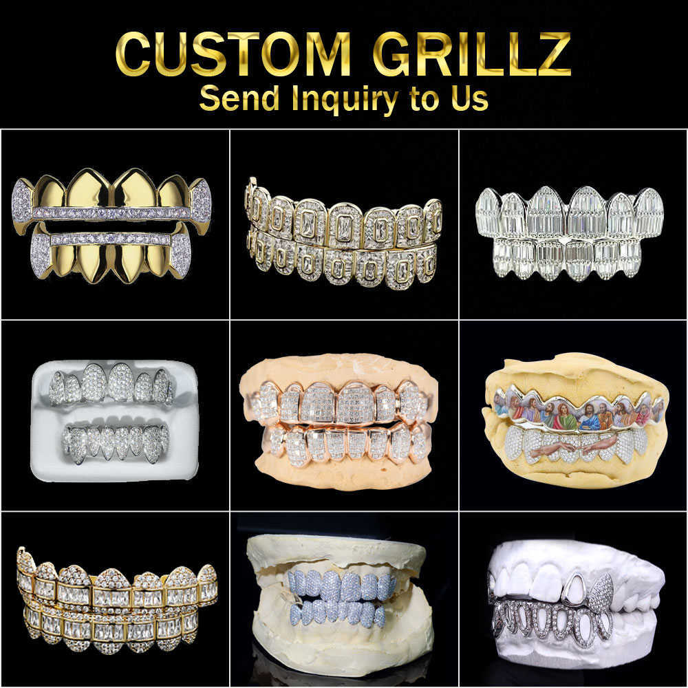 Honeycomb Custom Moissanite Round Brilliant Cut Gold Plated VVS Diamond Hip Hop Iced Out Jewelry Necklace Grillz