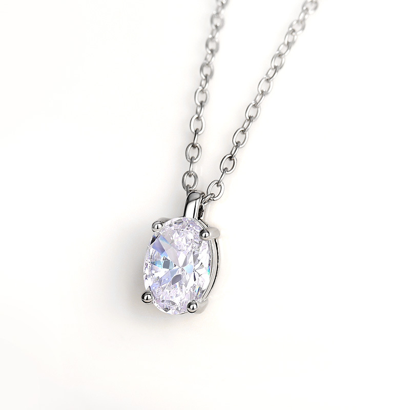 2024 Choucong Solitaire Pendant Simple Fashion Jewelry 925 Sterling Silver Oval Cut White 5A Cubic Zircon CZ Diamond Gemstones Party Elegant Clavicle 