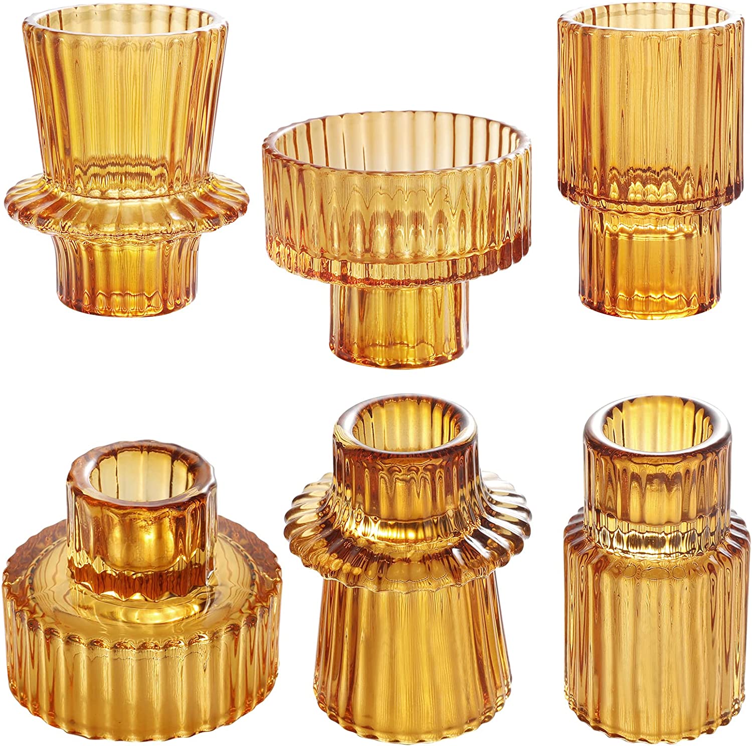 Pink Glass Home Decor Candle Holders Wedding Decoration Accessories Candlesticks For Candelabro Centerpiece Vertical Stripes