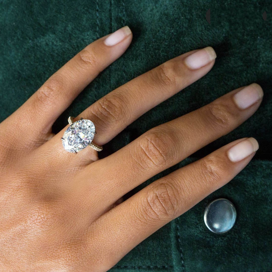 Luxury 100% 925 Sterling Silver rings finger Engagement Wedding jewelry for Women Big oval cut 4 carat Simulated Diamond Ring sets gift