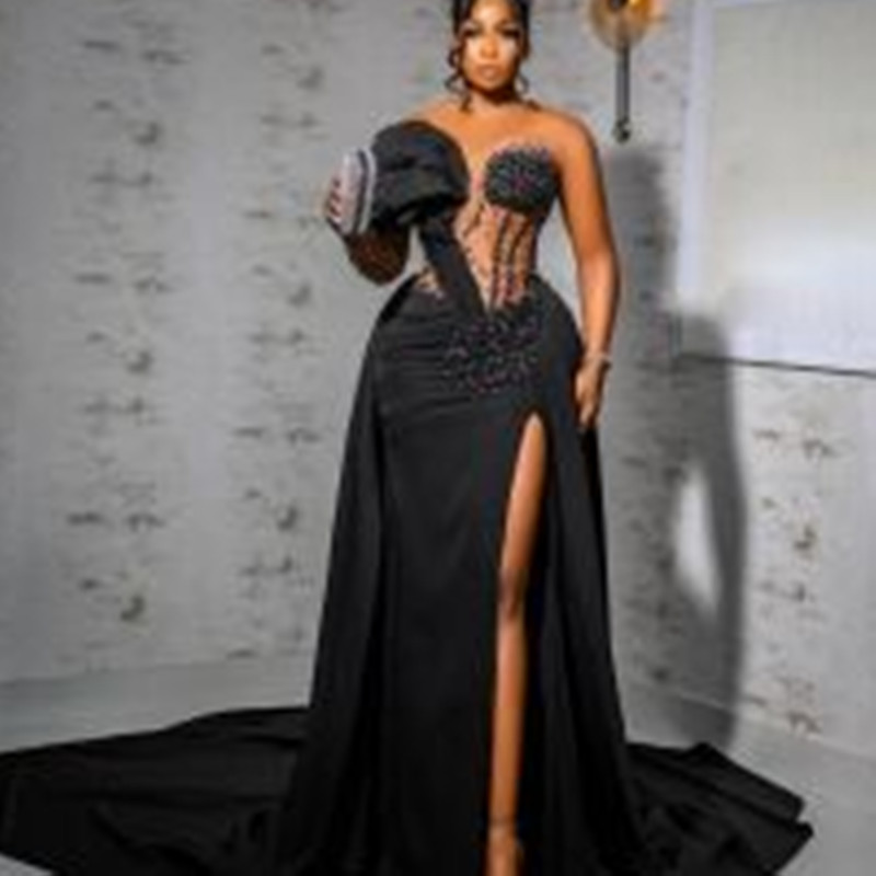 Ao Arabic Ebi Lack Mermaid Prom Dree Eaded Crytal Evening Formal Party Second Reception Irthday Engagement Gown Dre
