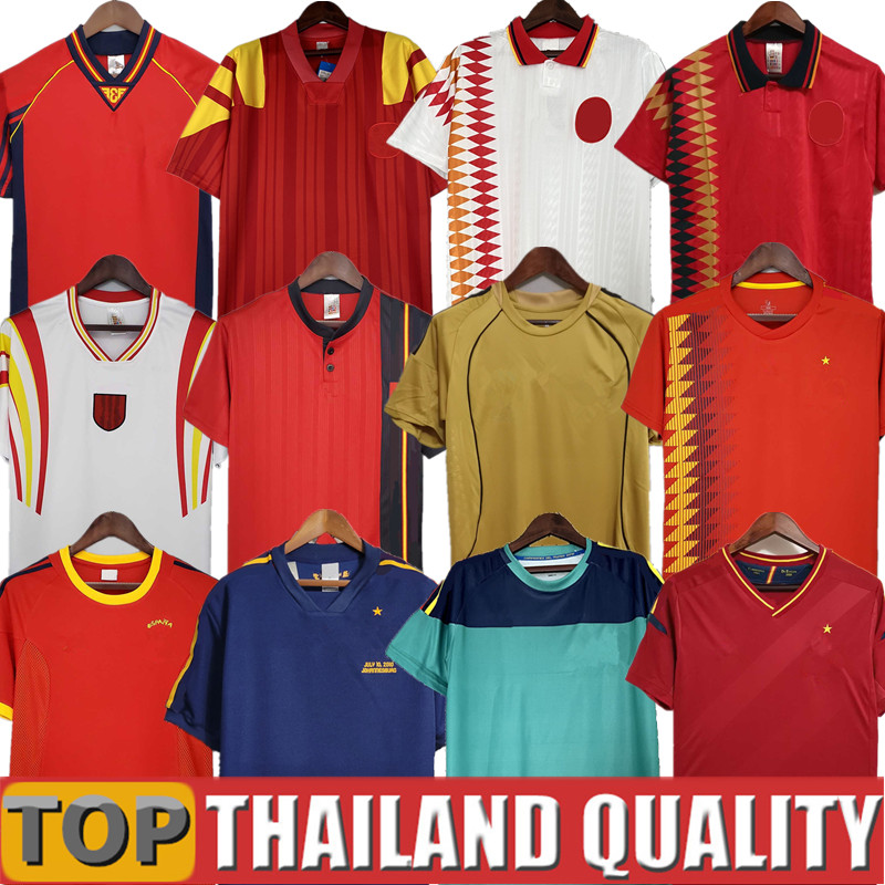 1998 Spain retro jersey Espana 1996 1994 RAUL XAVI Hierro LUIS ENSRIQUE ALONSO Caminero Iniesta PUYOL PIQUE TORRES 2008 2012 2002 Guerrero Guardiola goalkeeper