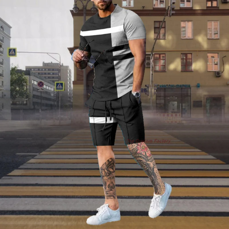 Mens Clothing Short sleeve T Shirt Pants Sets O Neck Sweatshirt Suits Casual Tracksuits Oversized T-shirts Sweatpants Outfits 240229