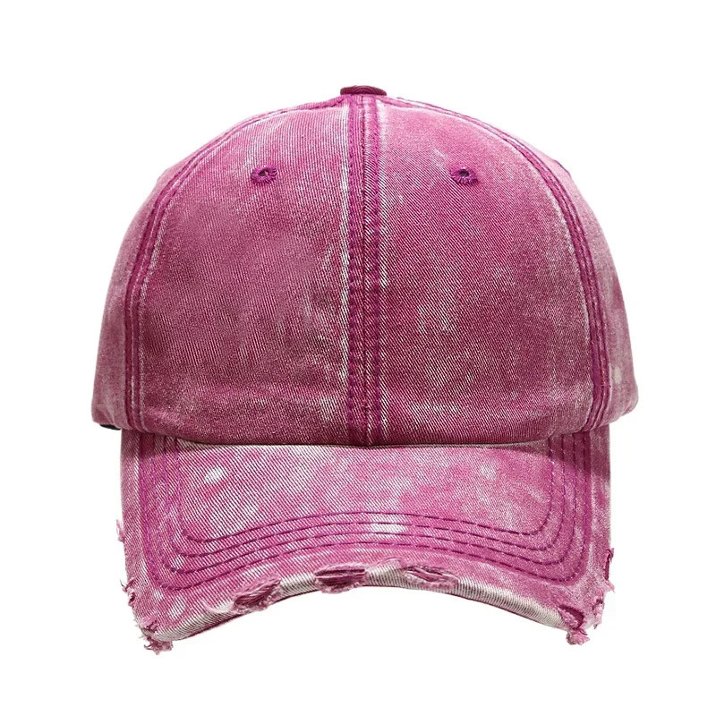 Men Women Distressed Jean Hat Unstructured Baseball Caps Washed Denim Plain Six Panel Dad Hat Black Brown Pink Blue 240223