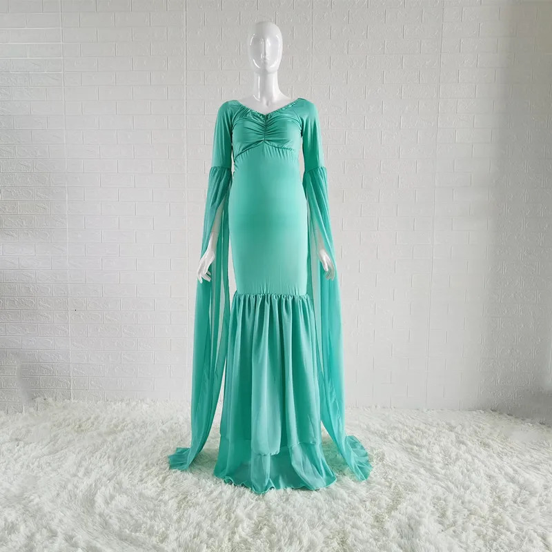 Maternity Pography Long Dress Bodycon Stretchy Pregnancy For Po Shoot Pregnant Woman Maxi 240301