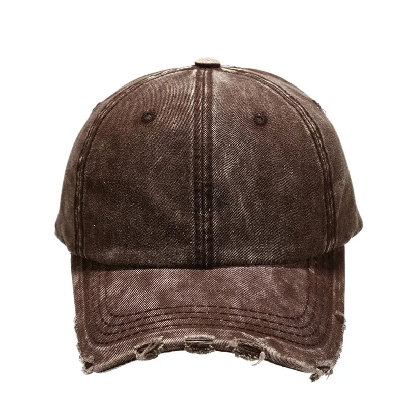 Men Women Distressed Jean Hat Unstructured Baseball Caps Washed Denim Plain Six Panel Dad Hat Black Brown Pink Blue 240223