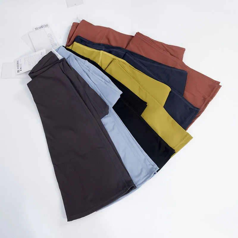 Yoga Flared Pants Grooved Long Leggings Ladies High Waist Slim Fit Belly Bell-bottom Trousers Shows Legs Yoga Fitness Net Solid 16 Colors