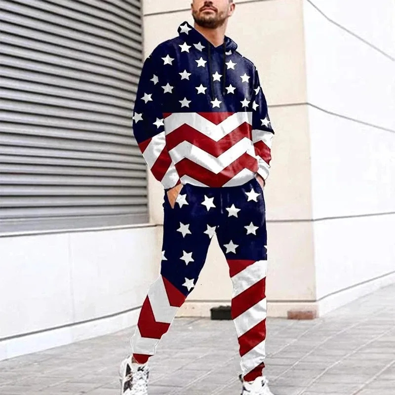 Alphabet Vintage 3D Print Man Woman Tracksuit Set Fashion Casual HoodiePants 2 Piece Sets Trend Streetwear Unisex Pullover 240229