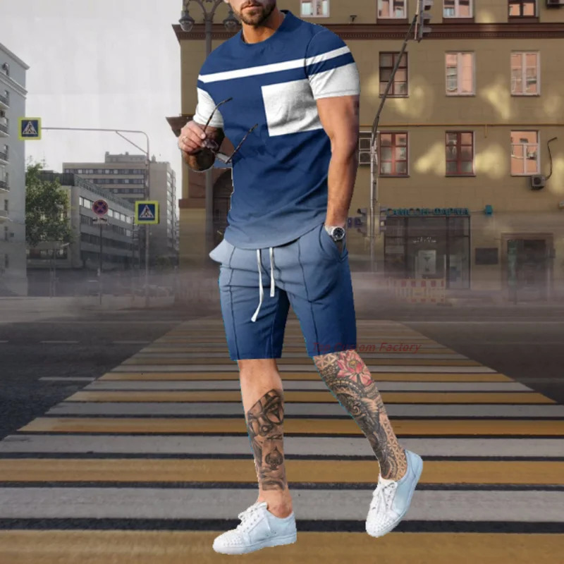 Mens Clothing Short sleeve T Shirt Pants Sets O Neck Sweatshirt Suits Casual Tracksuits Oversized T-shirts Sweatpants Outfits 240229