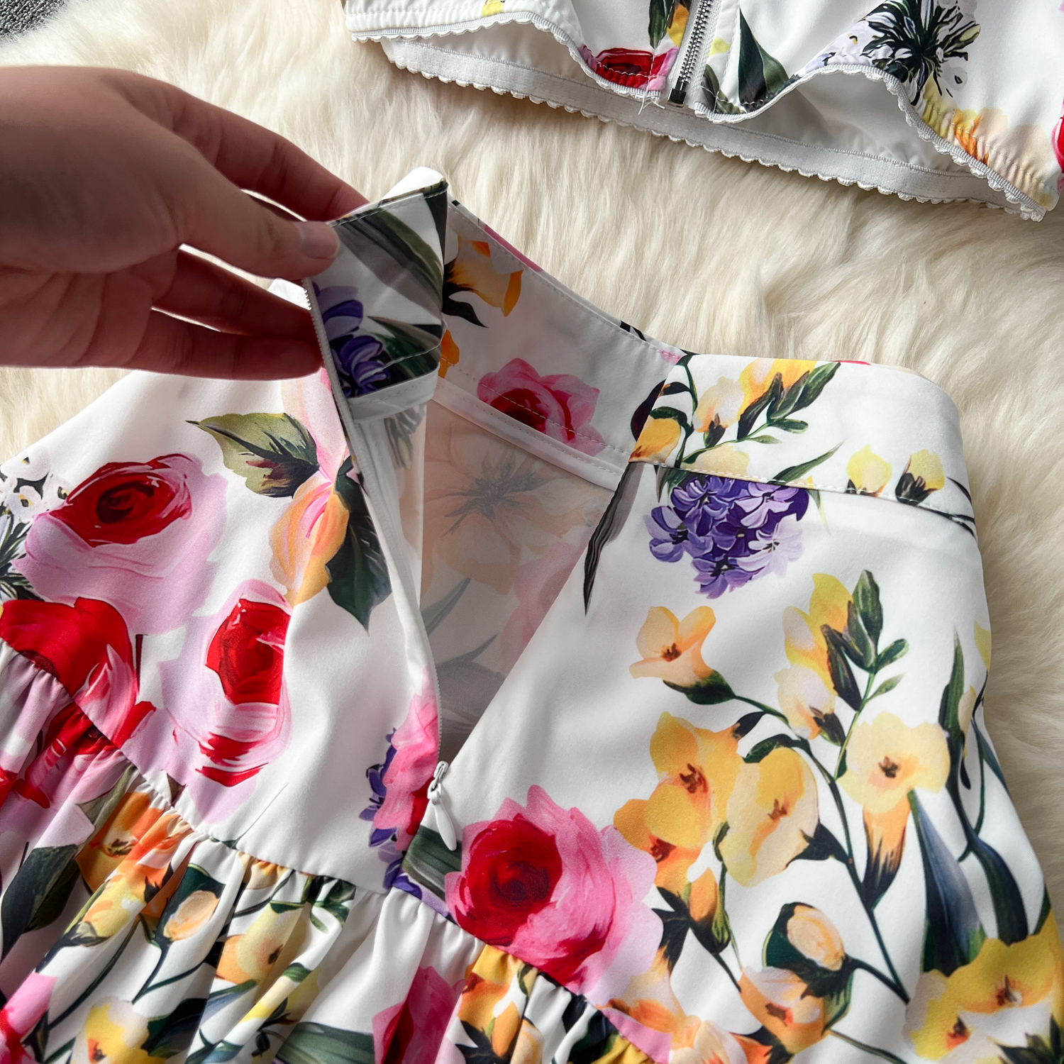 Two Piece Dress 2 Piece Sets Women Outfits Autumn Stretch Slimming Miyake Pleated Long Sleeve Vintage Printed Tops Long Skirt Suits 2024