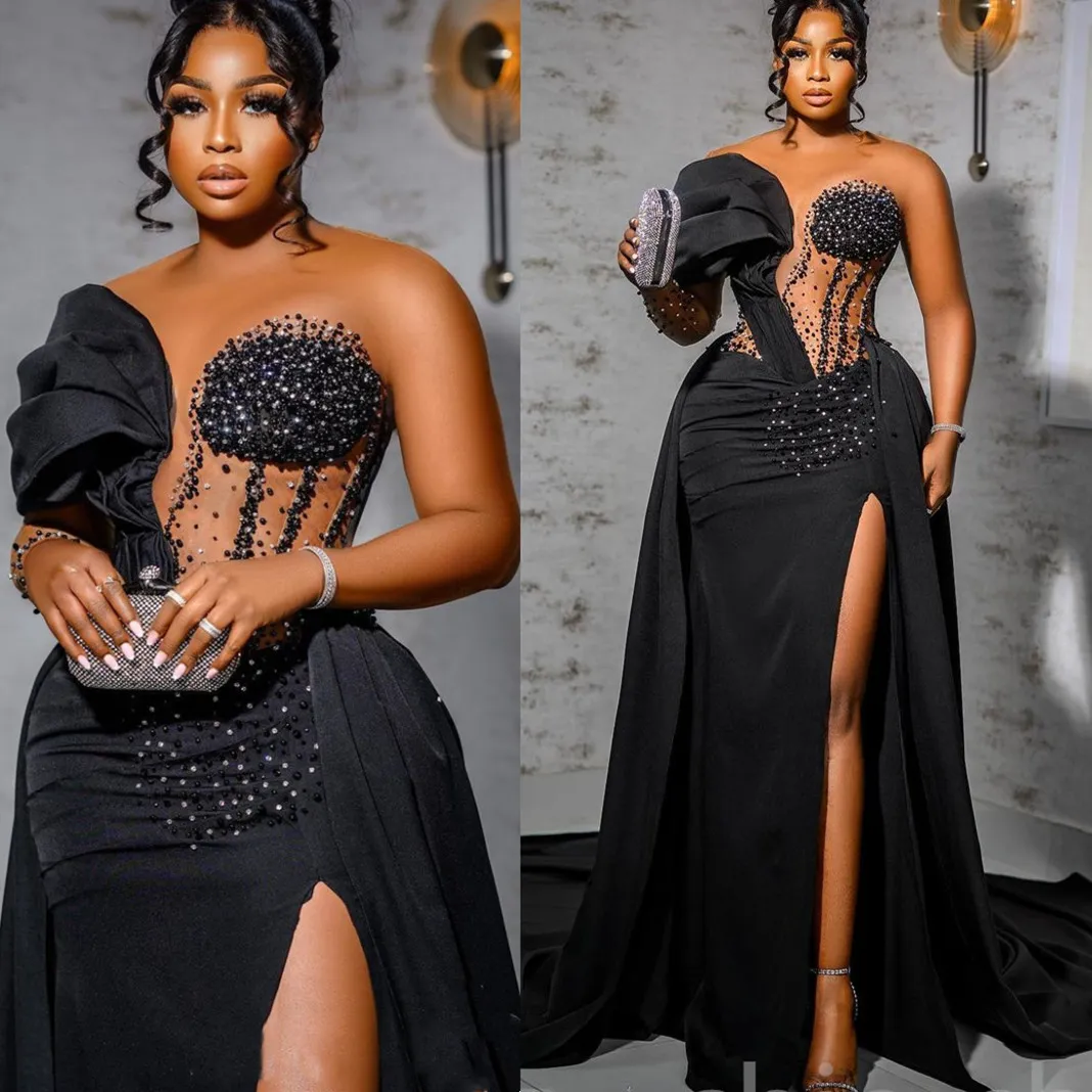 Ao Arabic Ebi Lack Mermaid Prom Dree Eaded Crytal Evening Formal Party Second Reception Irthday Engagement Gown Dre