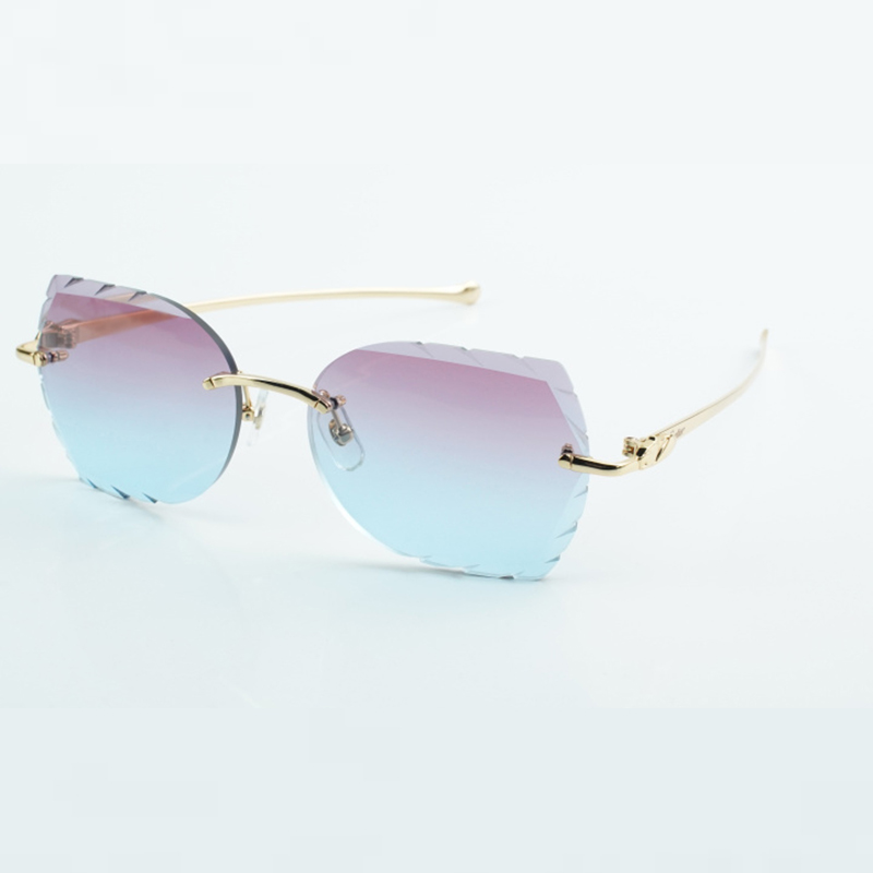 Best-selling Direct sales high-quality cutting lens sunglasses 8300817 with metal leopard temples size 58-18-140mm