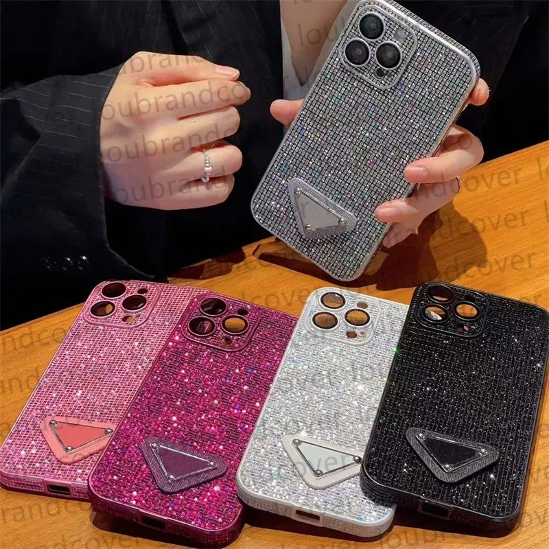 Brand Phone Case Designer Glitter For iPhone 16 Pro Max Cases iPhone 15 Pro Max 14 13 12 11 15 Plus Case Bling Sparkling Rhinestone Diamond Jewelled Crystal Women Cover